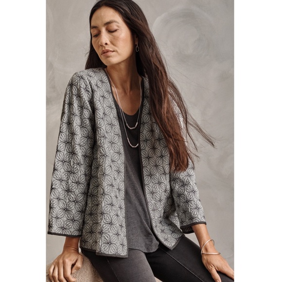 J.Jill Pure Jill Elements Embroidered Open Front Blazer - Picture 1 of 7